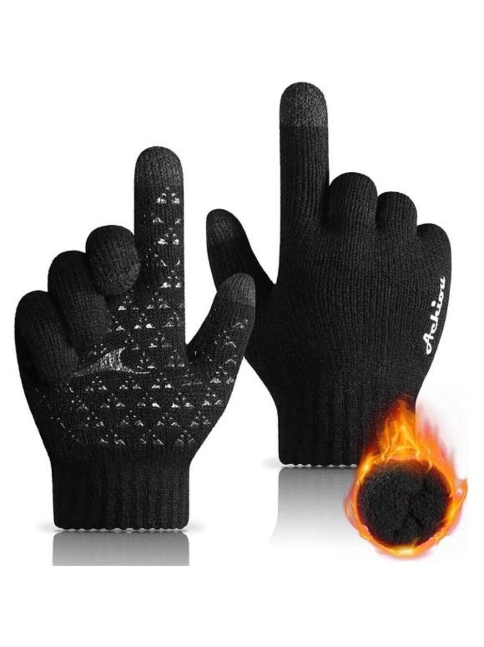 Touch Screen Winter Gloves Men Women Thermal Knit Anti Slip Silicone Warm